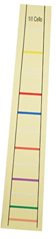 Cello Fingeraufkleber für 1/8 Cello, Gelb, für Anfänger | Papier, Leicht Ablösbar, Schützt das Instrument, Hilft Beim Griffbrett Verstehen, Lernhilfe