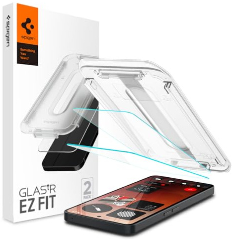 Spigen EZ Fit Schutzfolie [2P] für Nothing Phone (3a) / (3a) Pro | Gehärtetes Glas, inkl. Installationskit, Kristallklar, Kratzfest, Hüllenfreundlich, 9H Härte Folie