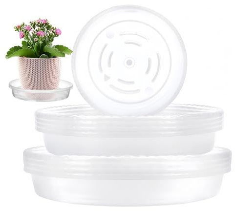 Clear Plastic Plant Pot Saucers For Garden Indoor/Outdoor,Plant Trays For Pots, Drip Tray, Flower Pot Saucers, Heavy Duty Plant Pot Trays, Watering Trays For Plants(15pack-Outer 15cm 19cm 25cm)
