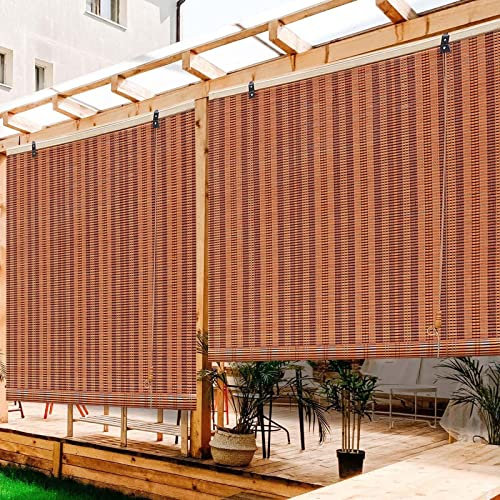 Store romain en bambou pour fenêtres - Store d'intérieur réglable - Protection de la lumière du soleil et de l'intimité - Volets roulants décoratifs en bambou - Parfait pour les portes et fenêtres