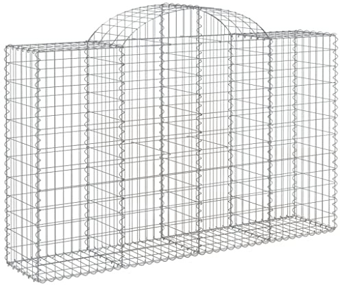 Panier de Gabion, Panier à Pierre Gabion Mur de Soutènement Clôture de Jardin arqué 200x50x120/140 cm Fer galvanisé