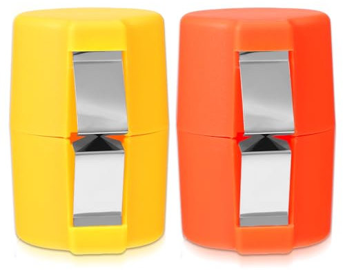 2 abridores de cáscaras de huevos, pelador universal de acero inoxidable para huevos duros y crudos, lavable, para herramientas de cocina para romper y separar (naranja + amarillo)