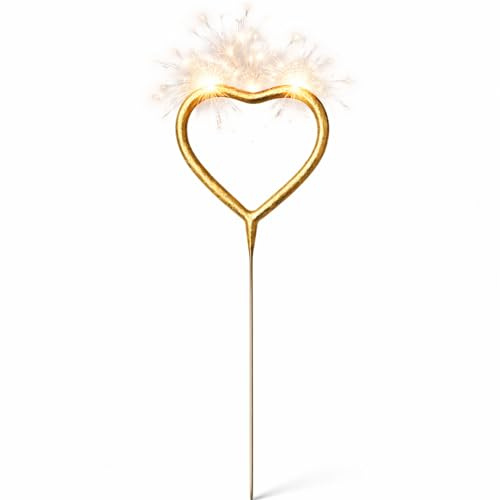 Artisoul 4 Stück Herz Wunderkerze | 60 sek Brenndauer Geburtstagskerzen für Kuchen & Torten, Romantische Deko Tortenkerzen Herz, Partykerzen & Tortendeko für Geburtstag, Hochzeit, Valentinstag