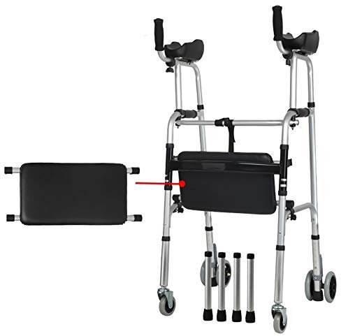 Deambulatori Rollator, Passeggino Da Interno, Ausilio Per La Deambulazione, Altezza Regolabile, Mobilità Per Anziani, Sedile Portatile A 4 Ruote, Pieghevole, Verticale, Per Donne E Adulti.