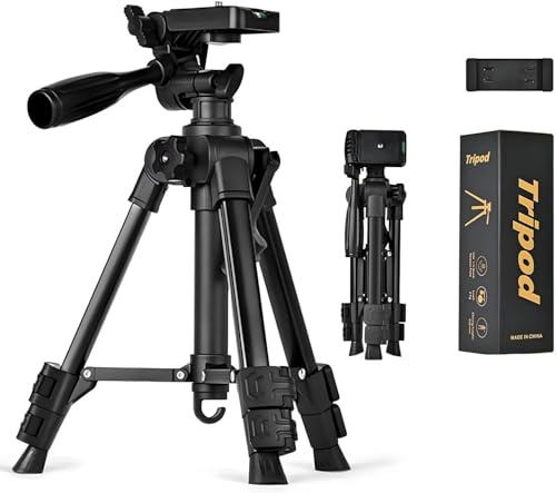Small Tripod for Camera, Mini Tripod for Projector, Phone, DSLR, Laser Level, Portable Adjustable 11-25 Height, 5 lbs Capacity, 360 Rotation, Includes Carry Bag and Phone Holder