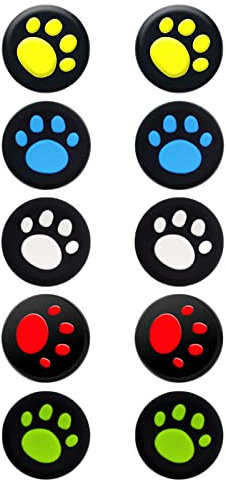 Cappucci per joystick a forma di artiglio di gatto in morbido silicone per manopole per kawaii-Button Cover Skin Decal Accessori 5 paia di joystick in silicone