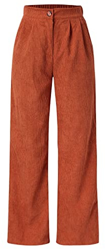 2026 - Pantalon en corduroy à taille haute et jambe large, pantalon droit, grand pantalon en corduroy pour femme Pantalon Femme Élégant Court, a, S
