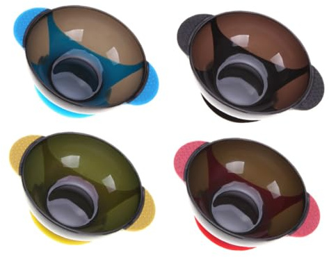 TOPPERFUN Juego de 4 Cuencos de Silicona para Teñir el Cabello Base de Ventosa, para Mezclar Color en Peluquería