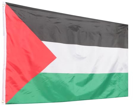 Homoyoyo Bandera Palestina para Decoración de Exteriores y Fiestas, Fabricada en Poliéster Borde, Diseño Colorido y Tamaño 90 X 150 CM, Adecuada para Uso en Balcones y Patios