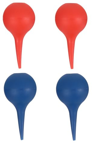 MOLUCKFU Lot de 4 Ampoules de Nettoyage des Oreilles 75 Ml, Poire de Compression Auriculaire en Pvc, Souffleur D'air Manuel pour Garçon et Filles et Adultes, 2 Bleu 2 Rouge, Nettoyeur