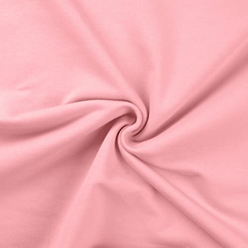Unifarbener French Terry Sweatshirtstoff brushed als Meterware zum Nähen (Rosa)