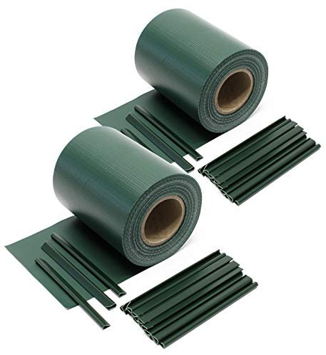 Wiltec Strisce Frangivista in PVC 70mx19 cm Verde 650g/m² con 40 Clip Frangivento da Recinzione