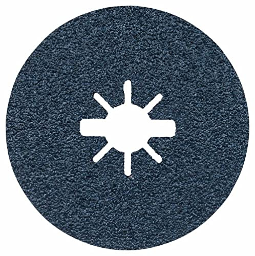 BOSCH FBX536 25 Stück 12,7 cm X-LOCK Schleiffaserscheiben mit grober Körnung 36 Körnung kompatibel mit 7/8 Zoll Dorn für Anwendungen in der Metalloberflächenveredelung, Schweißmischung, Rostentfernung