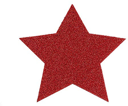 Primaflor - Ideen in Textil Tisch Platzset Weihnachtstischdekoration Glimmer Stern - Rot, 16,5 cm, Untersetzer, Platzdeckchen