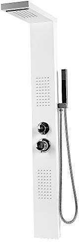 YJIIJY Colonne de Douche en Acier Inoxydable Panneau de Douche avec 5 Méthodes de Sortie D'eau (15 * 47 * 130cm, Blanc)