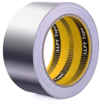 LLPT Aluminum Foil Tape 2 Inches x 50 Feet 5.9 Mil Extra Thick Strong Adhesive HVAC Sealing Hot Cold Air Duct Tape for Pipe Metal Repair (AF207)