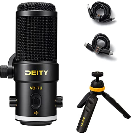 Deity VO-7U Tripod Kit USB Broadcast Microphone Dynamic USB Mic with RGB Lighting Effect for Phones Laptop PS5 Xbox Game Live Stream Conference Broadcast (Standard Black)