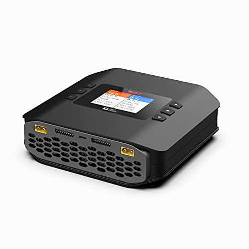 ISDT K4 Lipo Balance Ladegerät,Dual Port 1~8S 400~600W x 2 AC/DC Intelligentes Smart Batterie Multi-Ladegerät mit Entlader für Boot/-Flugzeug/Drohne/Airsoft/Modellbau