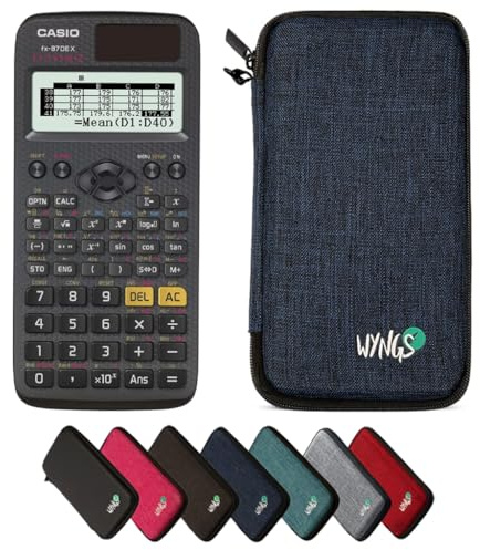 Casio fx-87DE X ClassWiz inkl. WYNGS Schutztasche Blau - Wissenschaftlicher Taschenrechner - Basic Set