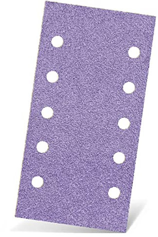 MENZER Purple HD Klett-Schleifblätter, 230 x 115 mm, 10-Loch, f. Schwingschleifer, Keramik-Mix (50 Stk.) K60