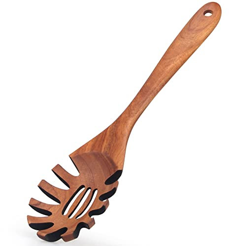 Pastalöffel Aus Holz - Spaghetti-Gabel, 32,5 cm Lang, Hand-Pasta-Servierutensilien, Akazienholz, Servierlöffel, Pastagabeln, Schöpflöffel, Nudellöffel, Werkzeug