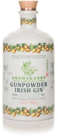 DRUMSHANBO GUNPOWDER Gin Sardinian Citrus Ceramic Bottle - Gin - 43% Alcool - Origine : Irlande - Bouteille 70 cl