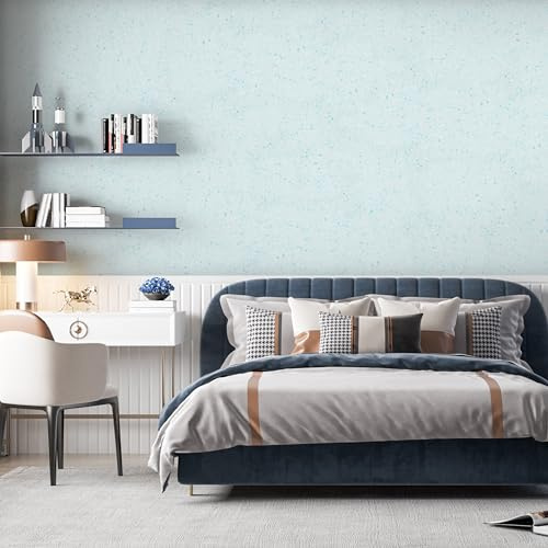 Belka B49 Himmelblaue Tapete - Reine Baumwolle -Flüssigtapete - Baumwollputz - Selbstklebend - Wärme- & Schalldämmend - Modern & Stilvoll, DIY Öko & Natürlich | ca. 3 qm (m²)