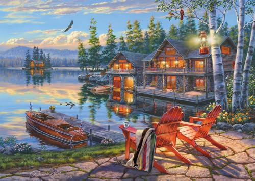 Schmidt 58530 Seeufer am Loon Lake, New York, 1000 Teile Puzzle | Darrel Bush