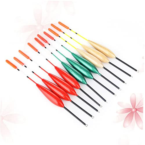 Happyyami 10pcs Wooden Fishing Floats Large Buoyancy Bobbers for Carp Coarse Fishing Supplies