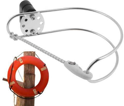 Rettungsringhalter, Rettungsringbojenhalterung | Halter für Rettungsringhalterung - Verstellbare Schwimmbojenhalterung, Hufeisenhalterung aus Edelstahl, Schwimmringhalter für Rettungsring