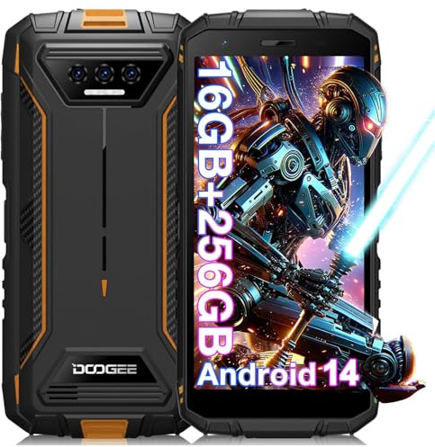 DOOGEE S41 MAX Rugged Smartphone 2024,16GB + 256GB/SD 1TB, Android 14 Rugged Phone,6300mAh Rugged Cell Phone, 5.5 HD+ Display, IP68 Waterproof Outdoor Military Grade 4G Mobile Phone, NFC/WiFi/OTG