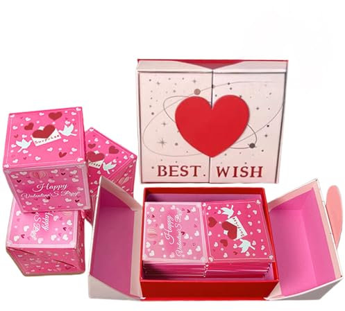 Weihnachts-Explosions-Geschenk-Box, Überraschungs-Geschenk-Box, explodierend, Überraschungs-Geldgeschenkbox, faltbare Pop-Up-Geschenkbox, für DIY-Fotofaltung, Weihnachten, Geburtstag, Valentinstag