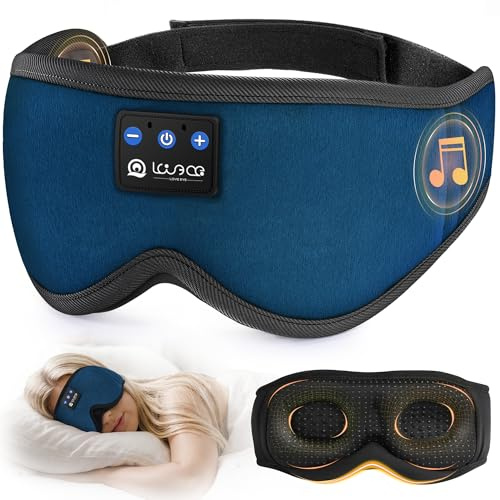 LOVE EYE Bluetooth Sleep Mask Headphones, 100% Blackout, Breathable | Premium Sound Experience, Deep 3D Eye Cups, Ultra-Thin Speakers with Zero Ear Pressure, 16H Battery Life, Perfect Tech Gift