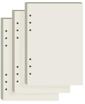YFLeomry 3 Packungen A5 Papier Blanko 180 Blätter Ringbuch A5 Nachfüllbar | 6 Lochung Ringbuch Notizbuch, Nachfüllpapier Nachfüllbare, für Notizbuch Tagbuch(21x14,5 cm)