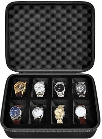 MZSKLW Uhrenbox Uhrenbox mit 8 Fächern/Aufbewahrungsbox for Herrenuhren, passend for alle Armbanduhren Uhrenkoffer