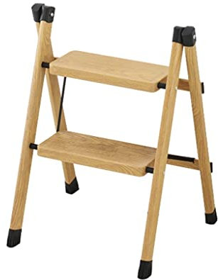 Scaletta Sgabello Pieghevole Scaletta 2/3/4, Sgabello con Scaletta a Spina di Pesce Addensata, Sgabello da Cucina Pieghevole con Gradini Antiscivolo Sgabello Portatile Leggero Stile Grana del Legno i
