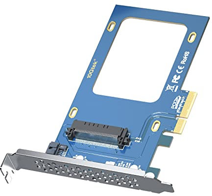 ipolex U.2 to PCIe Adapter, 2.5 inch U.2 NVMe or SATA SSD to PCIe 3.0 X4, support SAS/SATA to HBA/RAID Controller