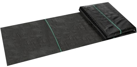 Hebitod Lot de 2 films anti-mauvaises herbes - Perméable à l'eau - Avec protection UV - Rouleau de 1 m x 10 m - Tissu de sol - Perméable à l'eau et indéchirable - Noir