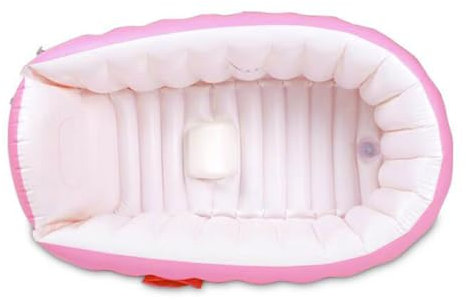 ANDRESLAD Bañera Inflable para Ñiño y Niño, Piscina Portátil Gruesa Plegable, Baño Infantil Rosa, Material Seguro, Uso en Casa y Viajes, Diseño Compacto para Niños Pequeños