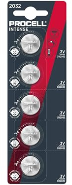 Procell Lot de 5 Piles Bouton au Lithium CR2032 3 V Intense