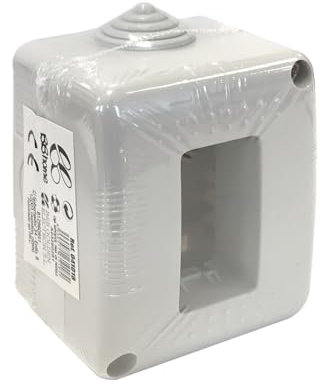 Scatola di superficie 1 modulo, compatibile con impianti elettrici, ideale per punti luce e distribuzione di corrente.
