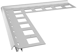 Renoplast® V LED Aluminium Außentreppe Ecke 90º Treppenstufen-Profil für Harzböden, Grau, Treppenkantenprofil Treppenkante Treppenwinkel Winkelprofil Alu Stufenprofil Fliesenschiene