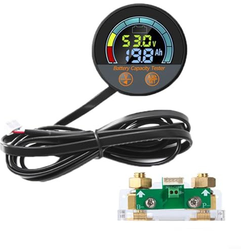 URPIZY Testeur de capacité de batterie 5 en 1 8-100 V LCD avec shunt 500 A, ampèremètre, affichage SOC, alarme, étanche, pour camping-car, chariot de golf, bateau