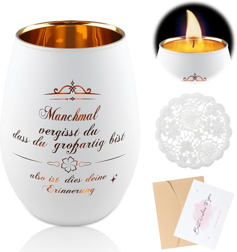 Teelichthalter mit Gravur Geschenk Personalisiert Freundin Windlicht Glas