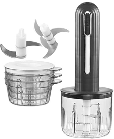 Picador Eléctrico Pequeño - Procesador de Alimentos con Carga USB,Portátil Sin Cables Para Ensaladas Comida Bebé Verduras Cebolla Carne