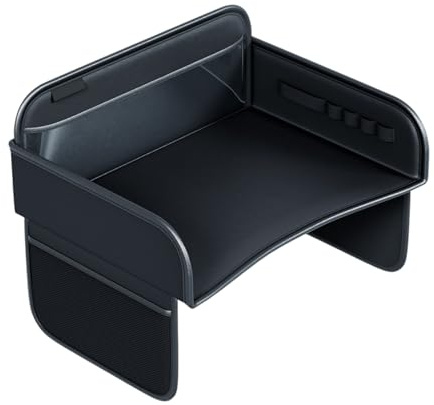 Autositz-Tablett Für Kinderreisen Schreibtischorganizer Tablet-Halter | PU-Leder Reisetablett für Babyschale Roadtrip Flugzeug Bett Auto Babyschale Reisezubehör