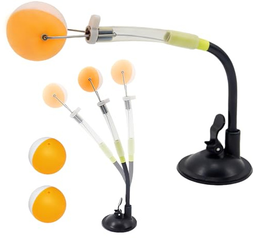 BAIFULAI Entraîneur de tennis de table réglable en PVC : clip rapide avec 2 balles de noyau en cuivre, robot d'entraînement professionnel pour les joueurs de tennis de table pour l'intérieur et