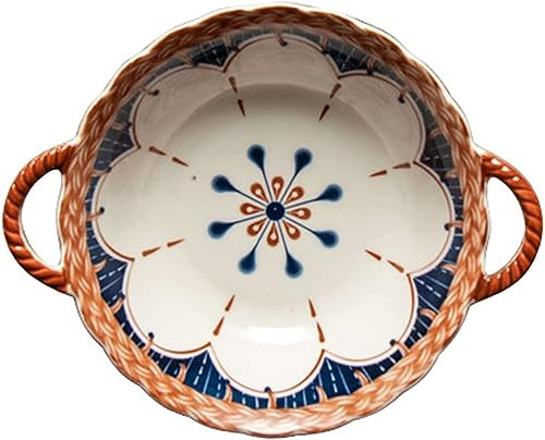 Soppskålar med handtag, Stor Keramisk Ramenskål, Djup Löksoppa Ugnssäker - 23x19x6cm, 650ml