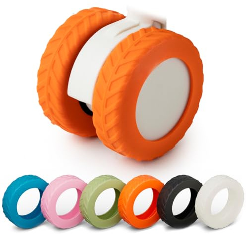 HuaHuaFL Coperture per ruote bagagli, copriruota bagagli, 8 valigie, Colore: arancione., 5.3–6.1 cm, Classico