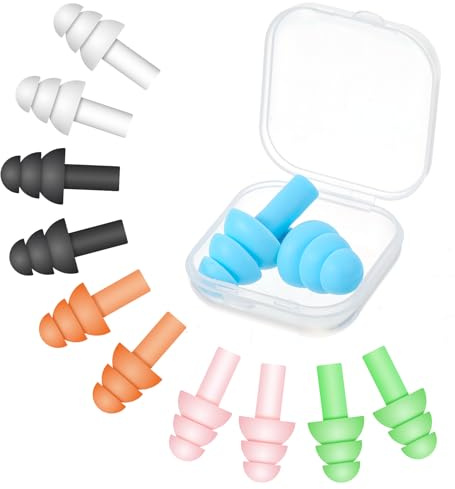 6 tapones para los oídos de silicona, tapones para los oídos para nadar para dormir